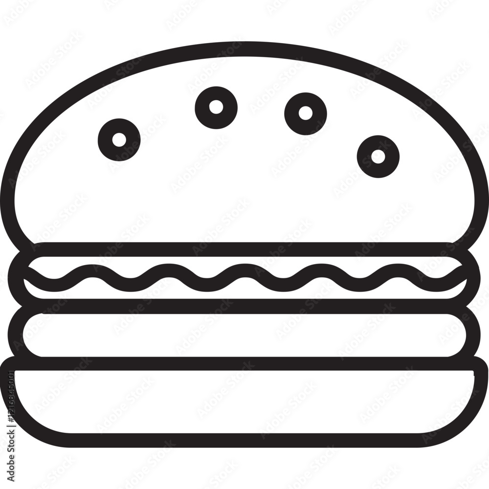 Burger Vector Icon Set with Transparent Background Burger Vector Icon Set with Transparent Background