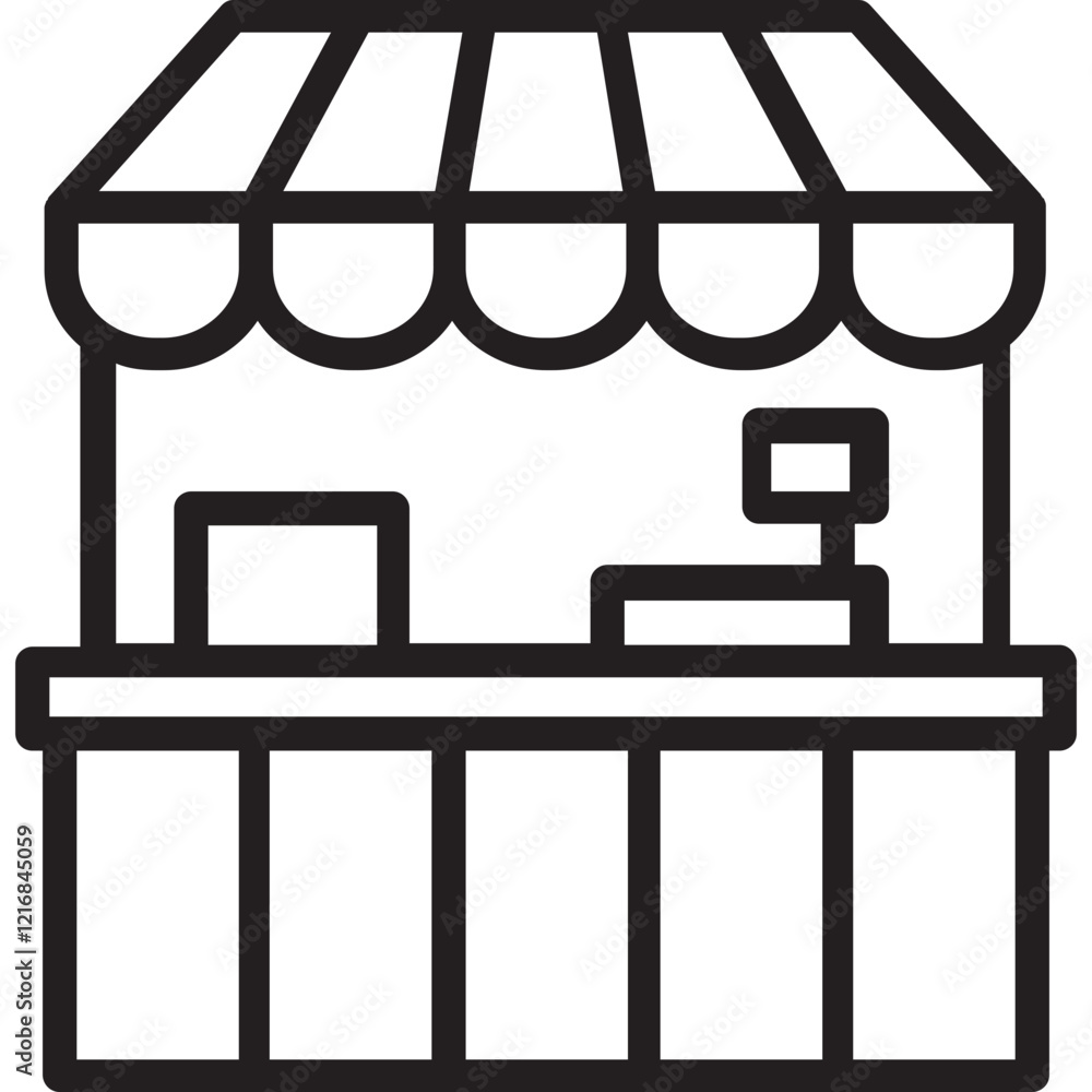 Kiosk Vector Icon Set with Transparent Background Kiosk Vector Icon Set with Transparent Background