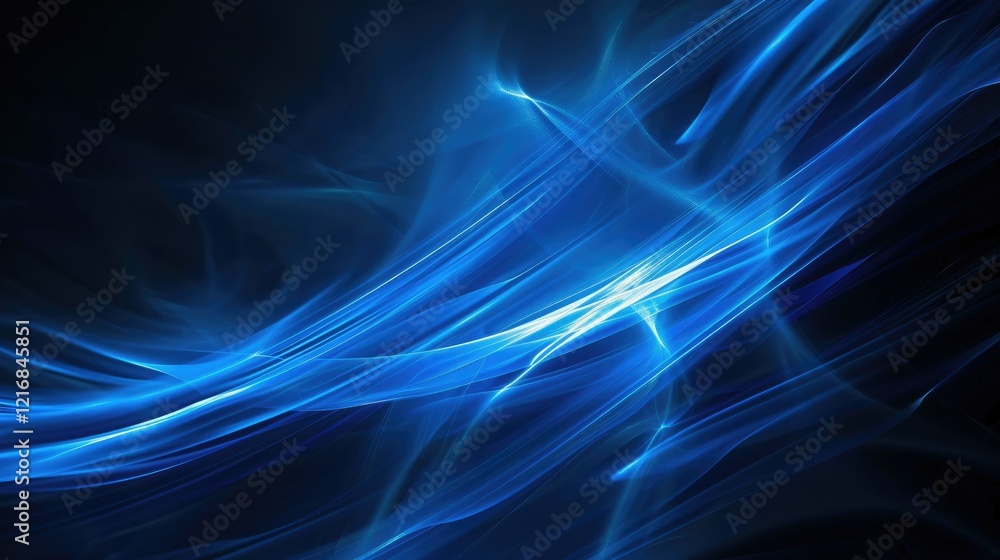 Abstract blue light waves creating a dynamic and fluid visual effect. Abstract blue light waves creating a dynamic and fluid visual effect.
