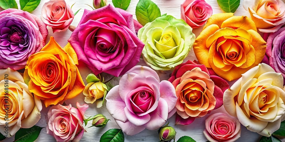 Artistic Spring Rose Abstract Floral Design on White Background - Stock Photo Artistic Spring Rose Abstract Floral Design on White Background - Stock Photo