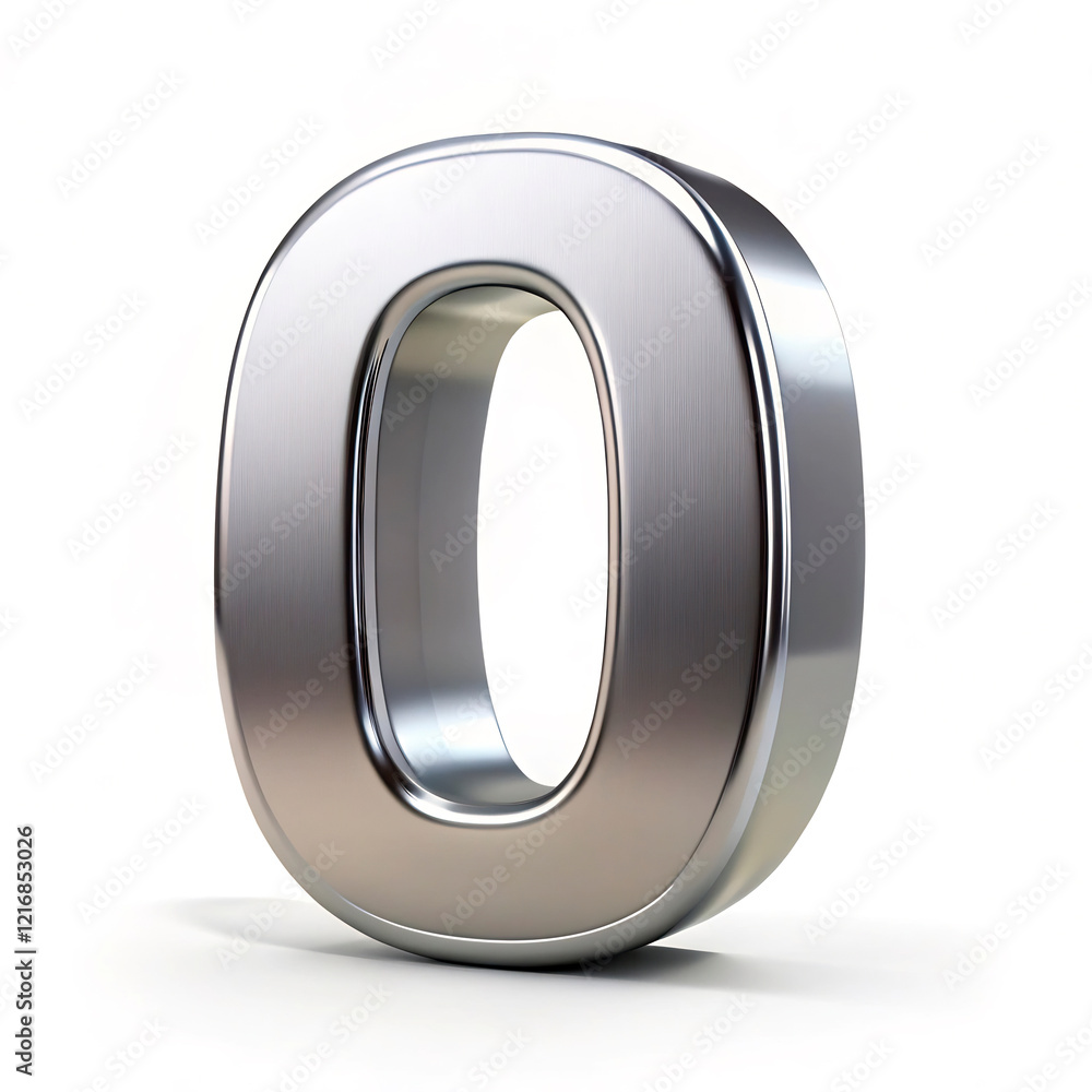3d silver number 0 3d silver number 0
