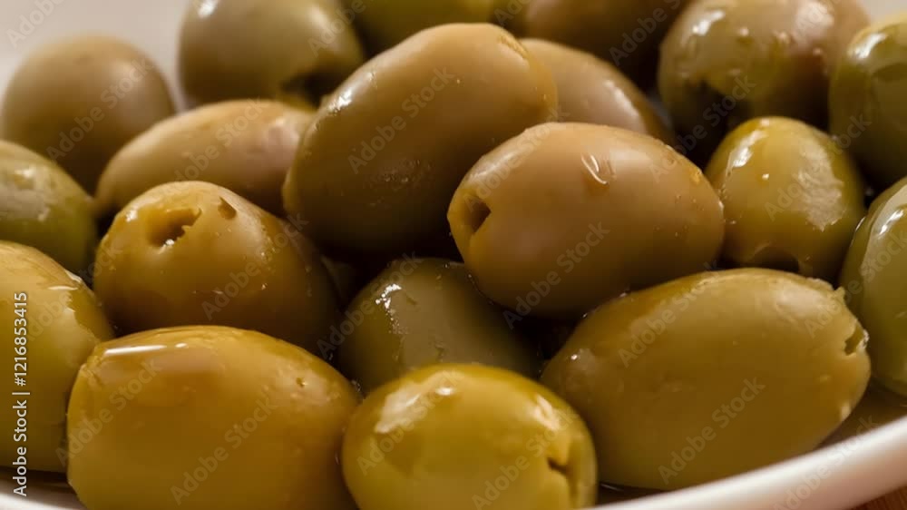 Olives in White Plate on Table Olives in White Plate on Table