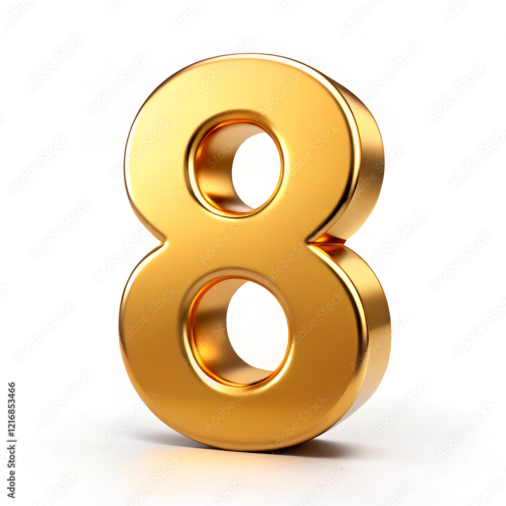 3d golden number 8 3d golden number 8