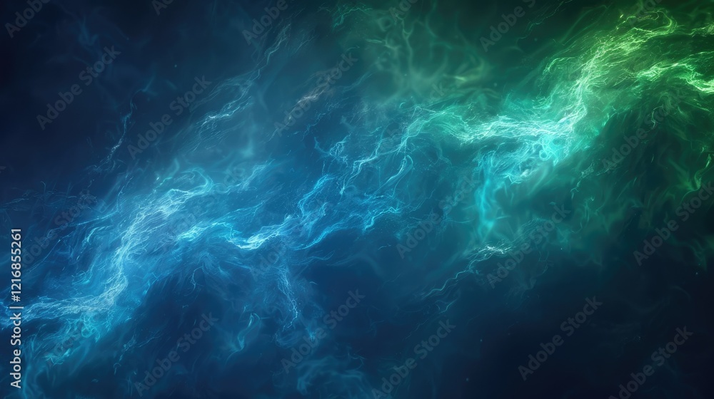 Abstract swirling patterns in blue and green, evoking a cosmic or ethereal atmosphere. Abstract swirling patterns in blue and green, evoking a cosmic or ethereal atmosphere.