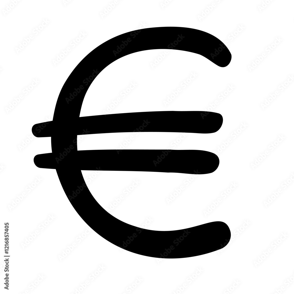 Vector illustration of Euro currency symbol in doodle style. Economy, financial element. Vector illustration of Euro currency symbol in doodle style. Economy, financial element.