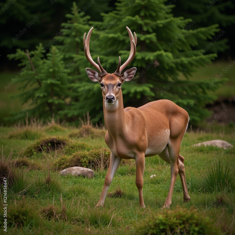 Deer amidst woodland scenery wildlife photography Deer amidst woodland scenery wildlife photography