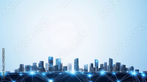 Wallpaper Mural Glowing Cityscape at Night Torontodigital.ca