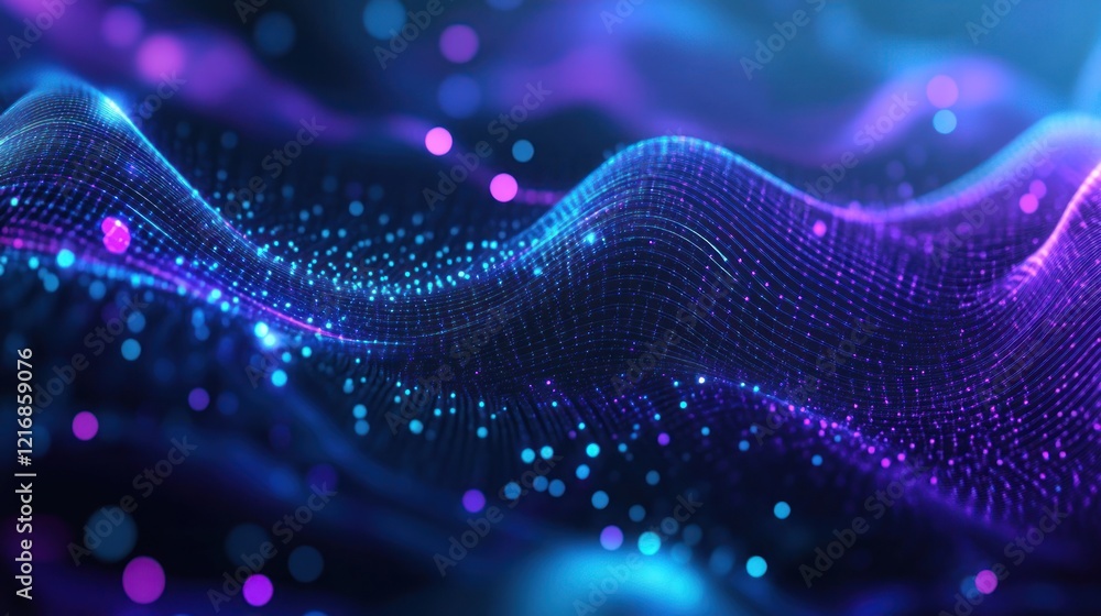 Abstract Blue and Purple Digital Wave Abstract Blue and Purple Digital Wave