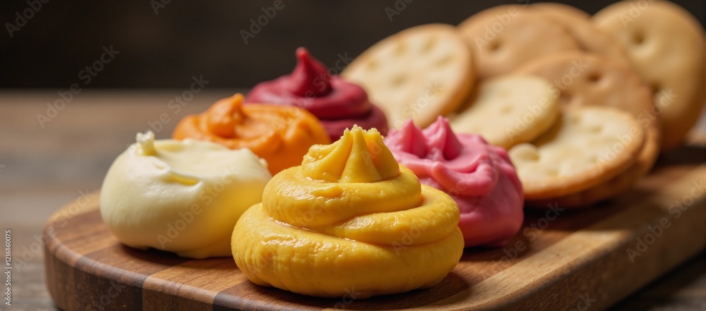 Vegan Cheese Spread with Crispy Crackers on Wooden Board Ideal for Parties Healthy Snacks Vegan Cheese Spread with Crispy Crackers on Wooden Board Ideal for Parties Healthy Snacks