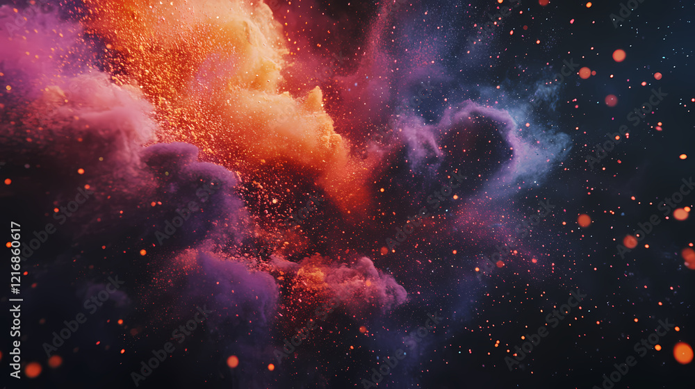 Fototapeta premium Dynamic Explosion of Vivid Color Dust