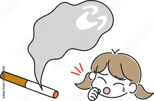 タバコの副流煙を嫌がる子供