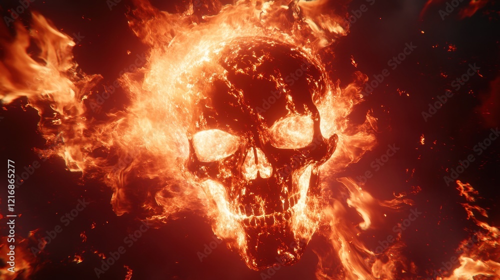 A fiery skull surrounded by flames, evoking themes of danger and intensity. A fiery skull surrounded by flames, evoking themes of danger and intensity.