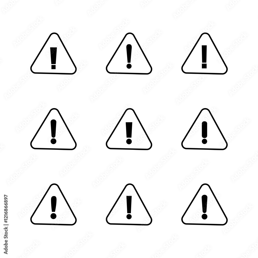 Danger sign. attention sign icon set. Hazard warning attention sign Danger sign. attention sign icon set. Hazard warning attention sign