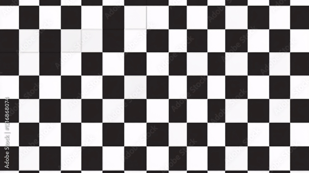 Fototapeta premium Dynamic Black and White Abstract Pattern of Irregular Squares in a Grid Formation