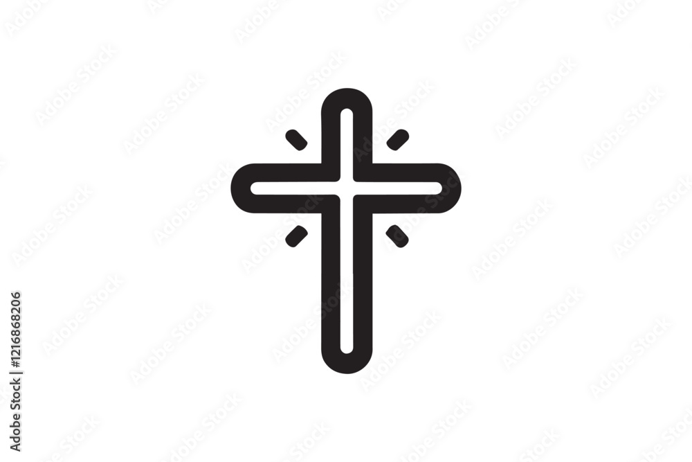 simple and subtle vector silhouette of cross in black and white, set against a white background. simple and subtle vector silhouette of cross in black and white, set against a white background.