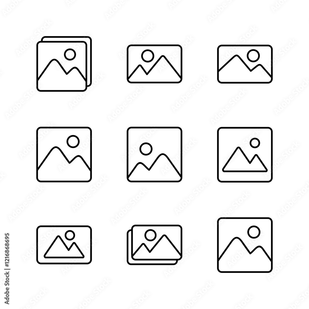 Picture icon set. photo gallery icon symbol Picture icon set. photo gallery icon symbol