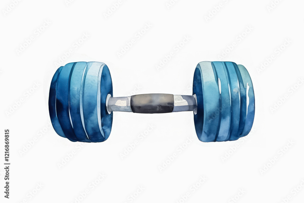 Watercolor illustration with dumbbells on a white background. Clip art with Sports equipment, healthy lifestyle. Watercolor illustration with dumbbells on a white background. Clip art with Sports equipment, healthy lifestyle.