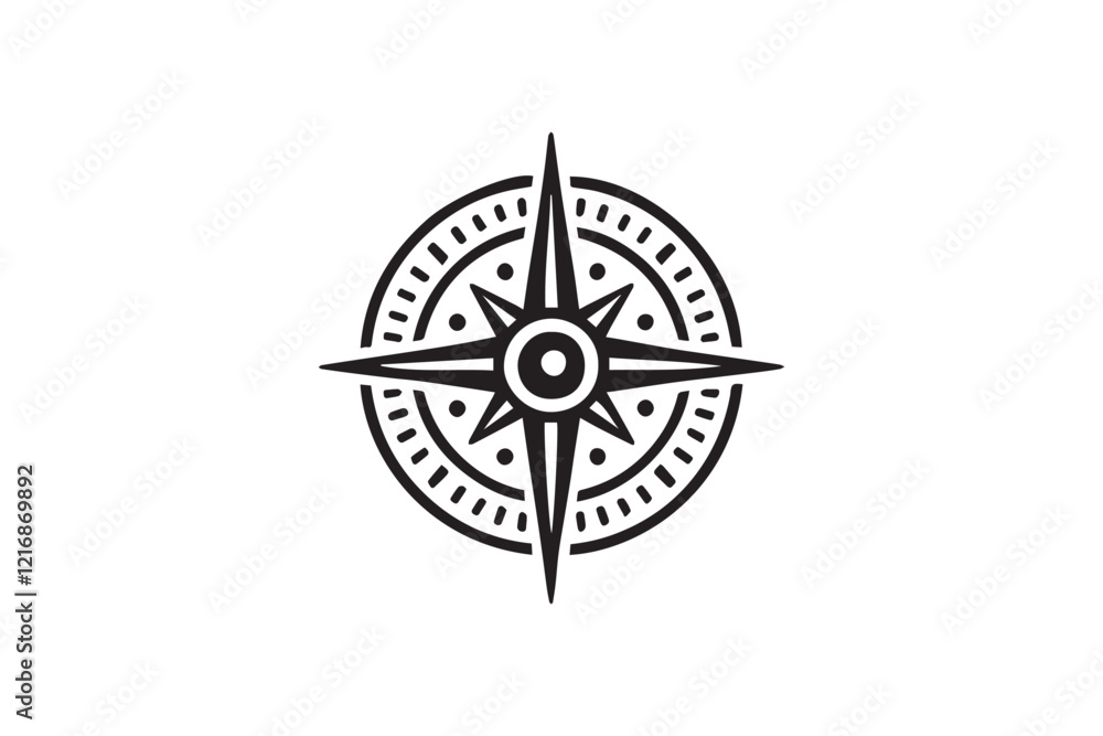 simple and subtle vector silhouette of compass in black and white, set against a white background. simple and subtle vector silhouette of compass in black and white, set against a white background.