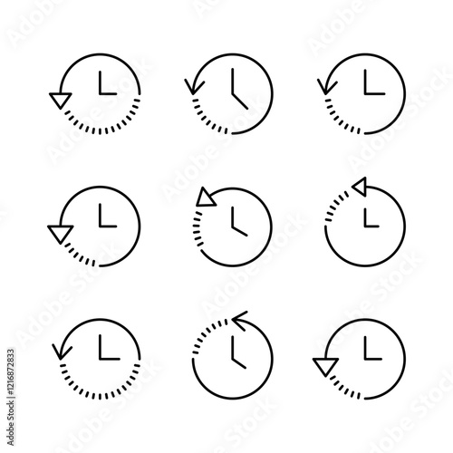 History icon set. recent event history