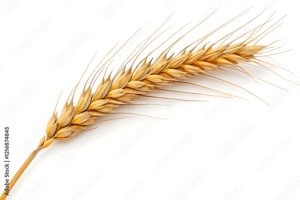Golden wheat spikelet isolated on a transparent backdrop, showcasing the delicate details of ripened wheat. Golden wheat spikelet isolated on a transparent backdrop, showcasing the delicate details of ripened wheat.