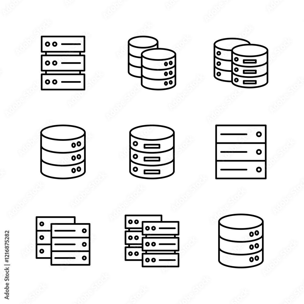 Database icon set. database vector icon Database icon set. database vector icon