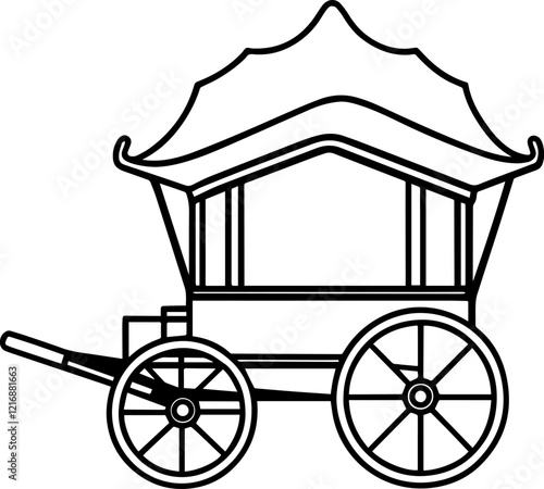 palanquin outline vector illustration