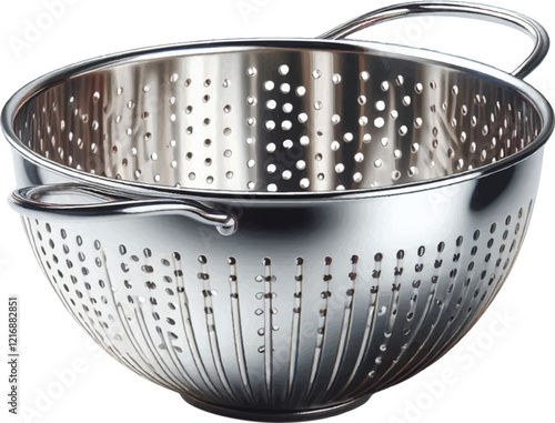 Modern Stainless Steel Colander With Shiny Finish 