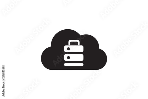 simple and subtle cloud vector silhouette black and white, set against a white background. 