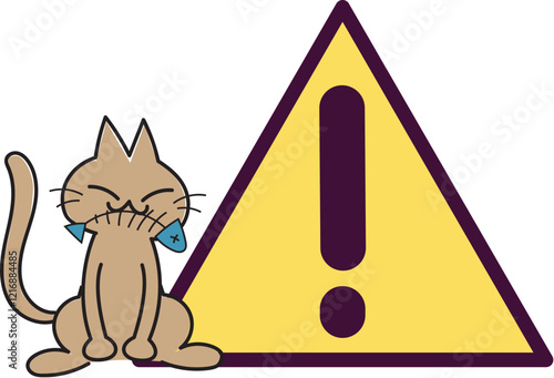 野良猫の出没を注意喚起するイラスト