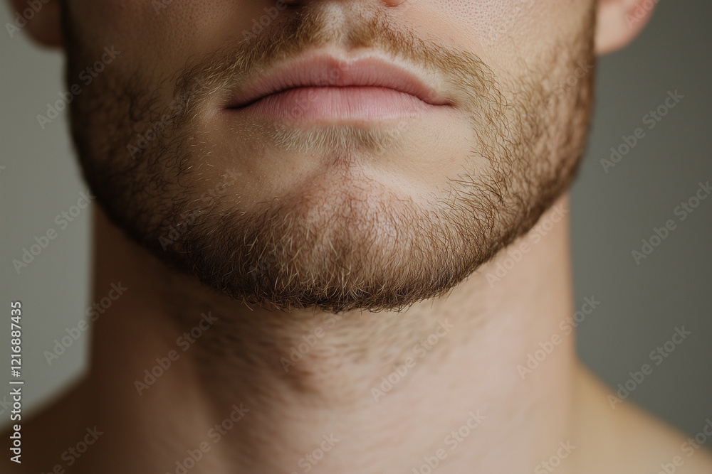 Obraz premium closeup portrait of beard and lower face in dramatic lighting