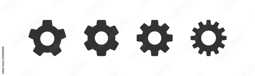 Gear icon. Cogwheel sign. Setting element. Machine mechanism. Gear icon. Cogwheel sign. Setting element. Machine mechanism.