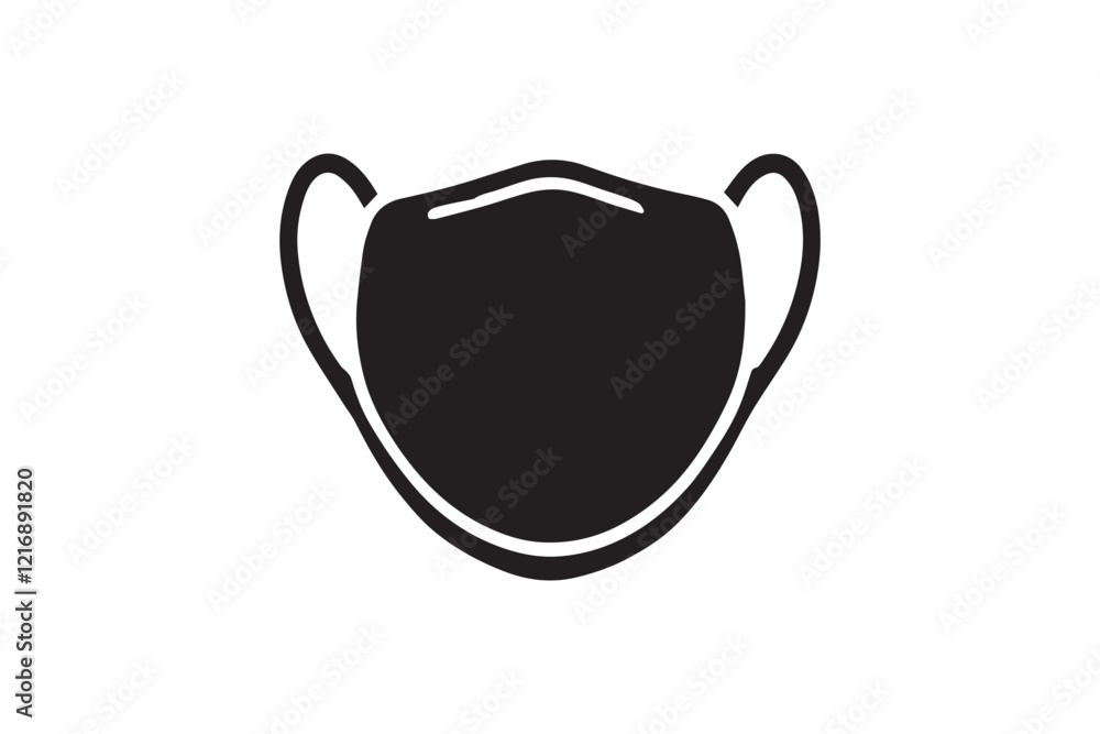 simple and subtle vector silhouette of mask in black and white, set against a white background. simple and subtle vector silhouette of mask in black and white, set against a white background.
