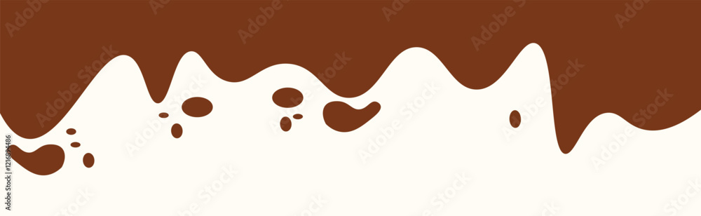 Chocolate background of Modern poster, dynamic splashes and drops. vektor