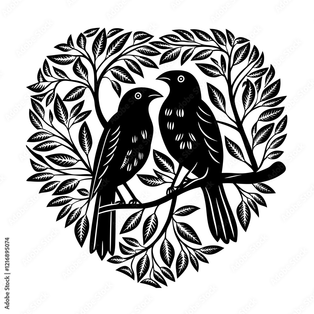 birds at tree branches silhouettes birds at tree branches silhouettes