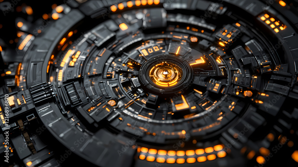 Obraz premium Glowing Energy Ring of Technological Core