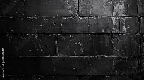 Dark textured brick wall with an industrial aesthetic photo