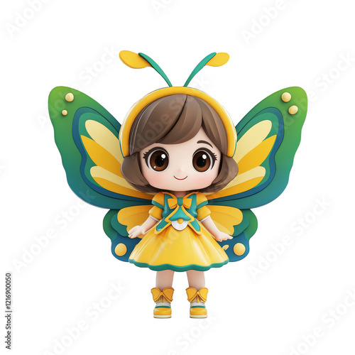 Colorful butterfly fairy character design digital art whimsical environment playful viewpoint fantasy concept