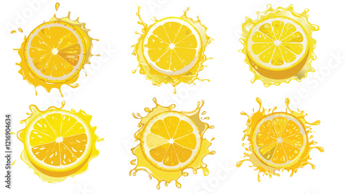 Lemon splash vector isolate on white
