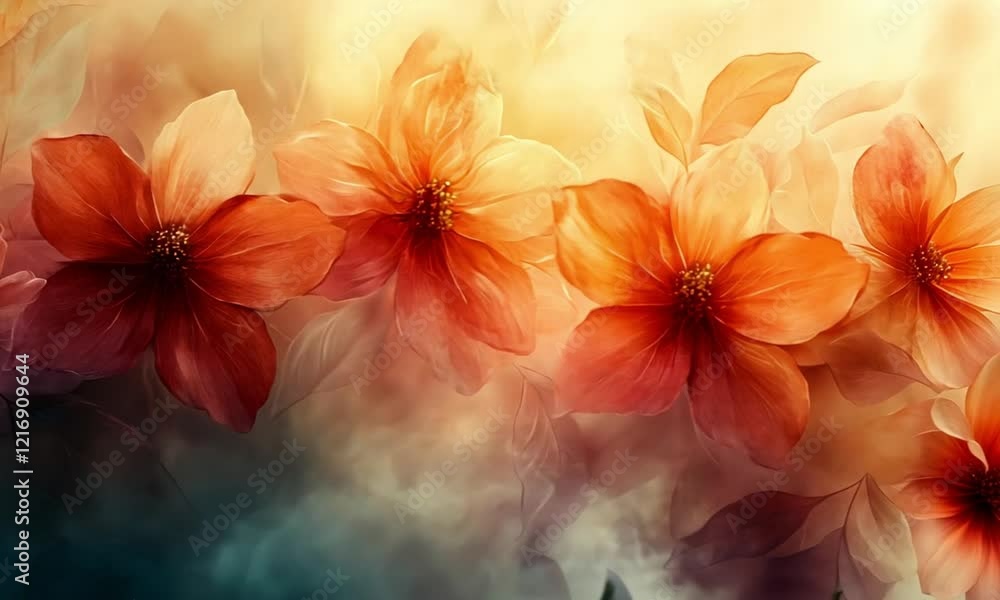 Orange Flowers Soft Focus Artistic Render Orange Flowers Soft Focus Artistic Render