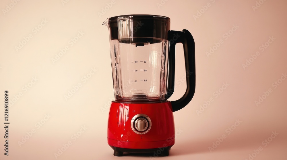 Retro Style Red Blender with Clear Jar and Black Handle Design Retro Style Red Blender with Clear Jar and Black Handle Design