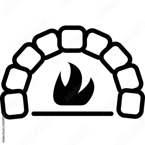 Simple vector icon pizza oven