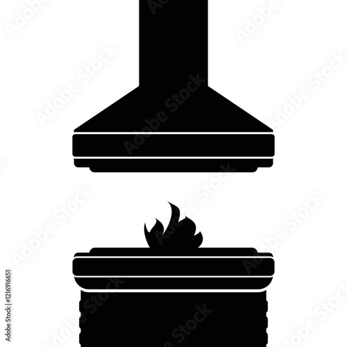 Simple vector icon fireplace