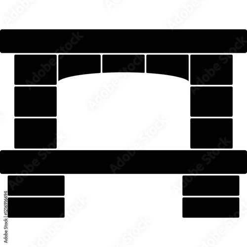 Simple vector icon fireplace