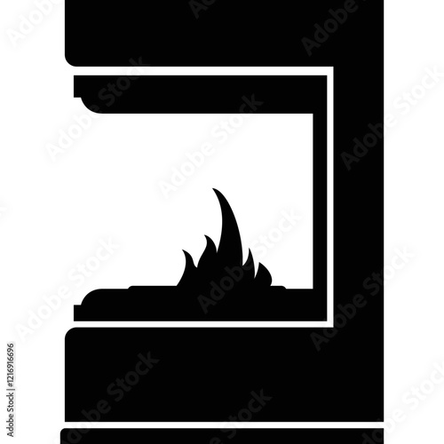 Simple vector icon fireplace
