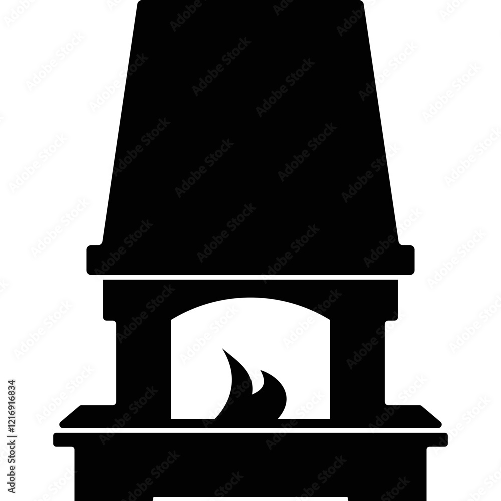 Fototapeta premium Simple vector icon fireplace 