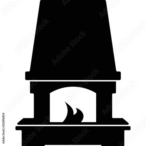 Simple vector icon fireplace
