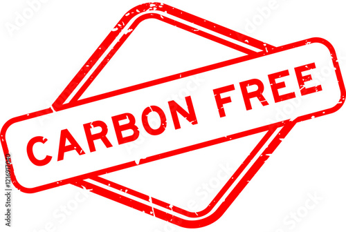 Grunge red carbon free word rubber seal stamp on white background