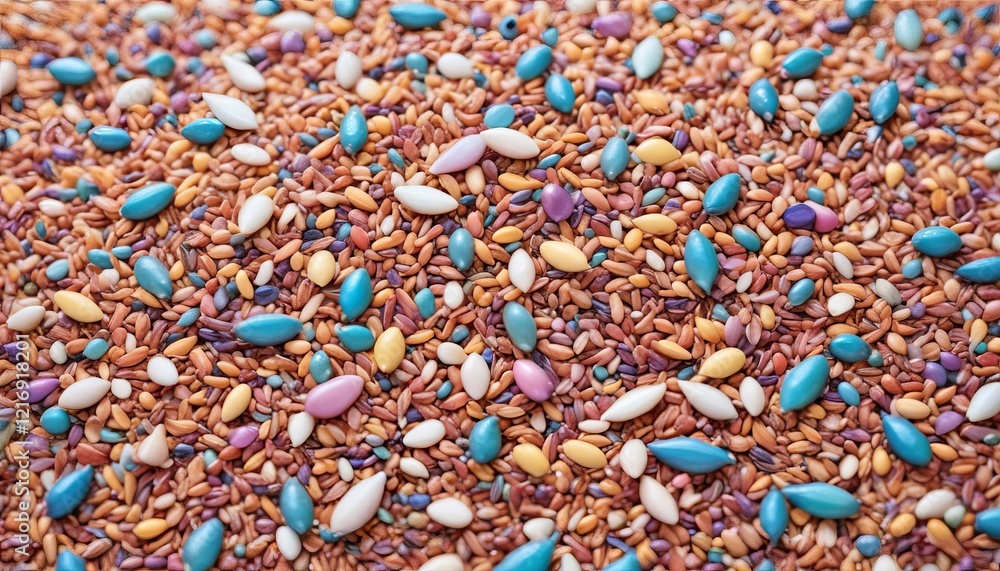 Mixed bird seed isolated on white and grey backdrop Mixed bird seed isolated on white and grey backdrop