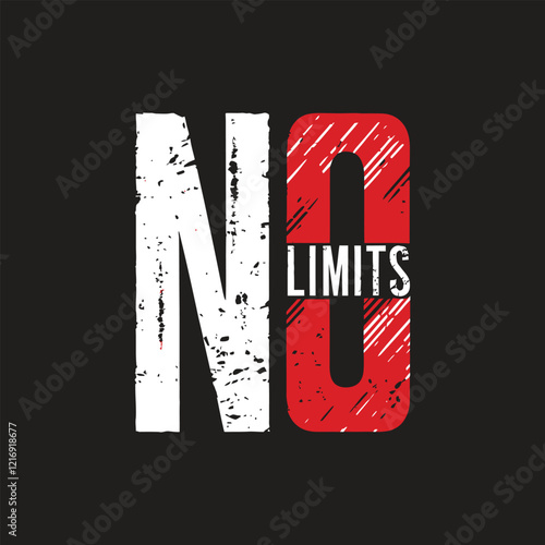 No limits t shirt design with black background