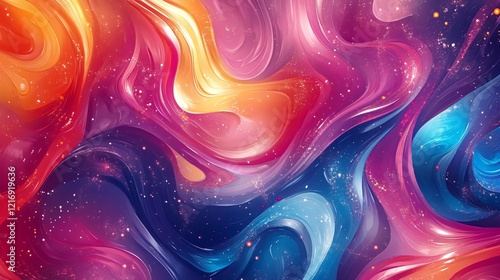 Colorful abstract swirls flow with energy and movement photo